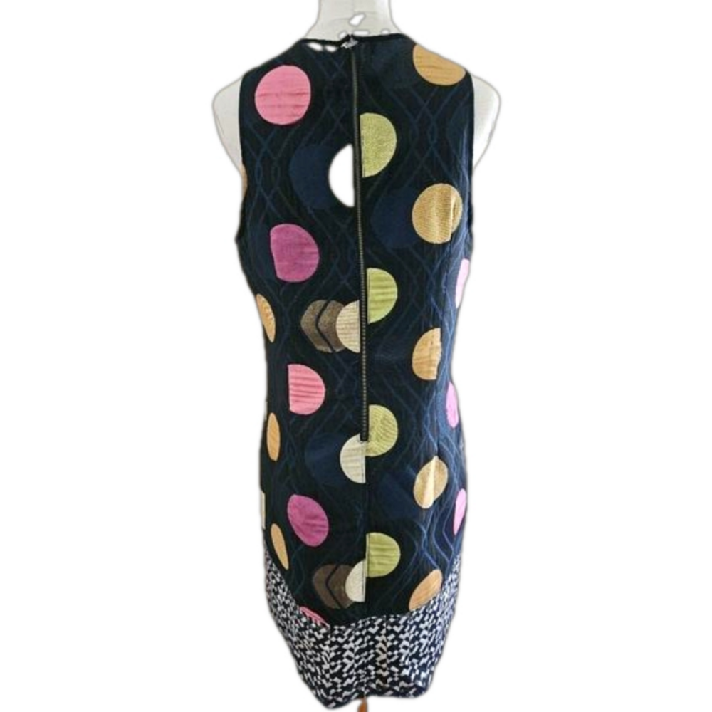 Anthropologie Maeve Polkadot Shift Patterned Zip-up Dress-Size Small - Picture 6 of 8
